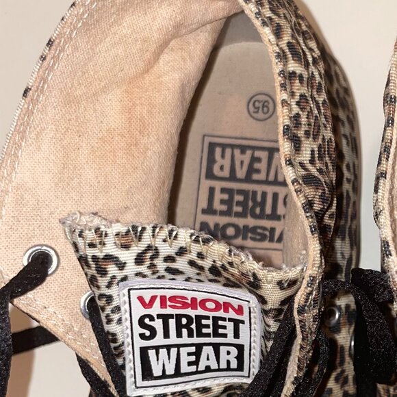 Vision Street Wear Vintage Leopard Print Canvas Hightops Size 9.5 - Picture 11 of 13